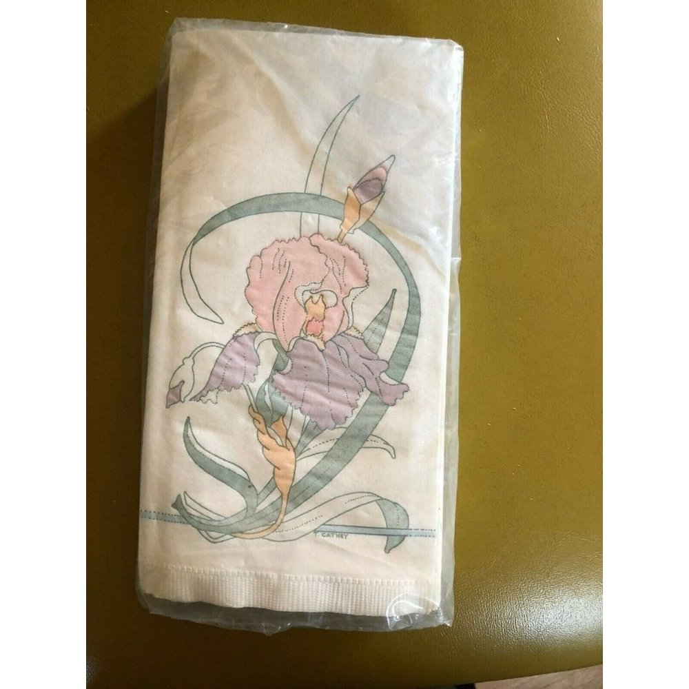 Vintage Dinner Napkins Potpourri Press Iris Floral Flower Paper USA NEW T Cathey